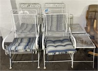 (A) Metal Outdoor Chairs 38” and Side Tables