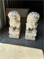 Marble Foo Dog Statues