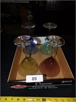 (4) Colored Martini Glasses