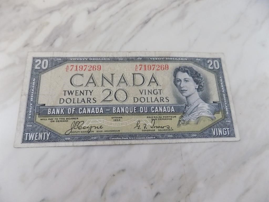 Canada 1954 $20.00 Devils Face CT AE7197269