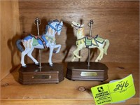 PAIR OF CAROUSEL STYLE MUSIC BOXES