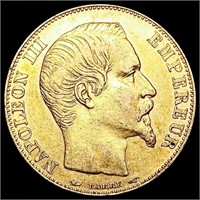 1854-A France .1867oz Gold 20 Francs UNCIRCULATED