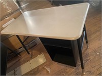 Metal school desk with compartment for storage