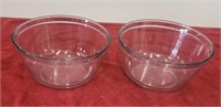 (2) 10" Glass Mixing Bowls