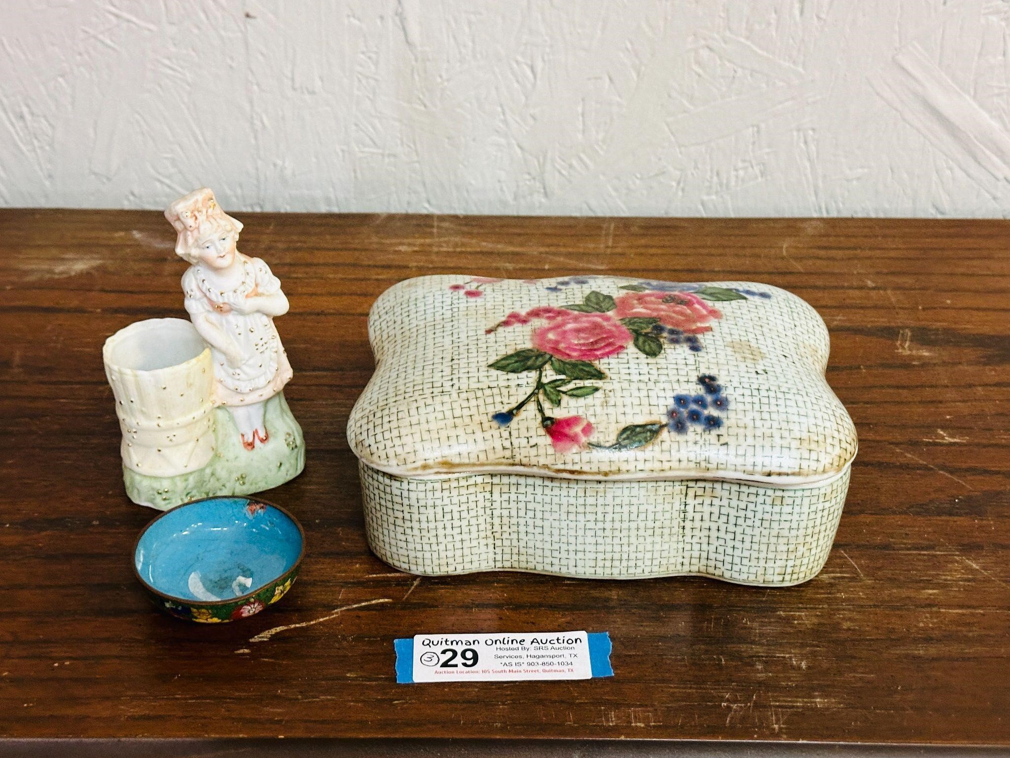 Vintage Lidded Dish & Trinkets