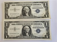 One Dollar Silver Certificates (2)