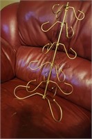 12" tall gold metal jewelry or ornament holder