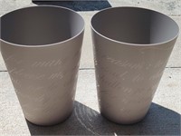 2 Allen & Roth 10 x 14" Tall Planters Gray