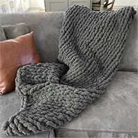 Chunky Knit Blanket Throw (100x130cm) Chenille