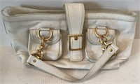 KATE LANDRY WHITE LEATHER HANDBAG