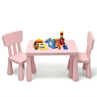 Toddler Activity Play Table & 2 Chairs Set Pink