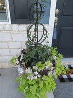 Gorgeous Plant, Planter and Metal Sphere