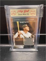 Babe Ruth Bat and Jersey Card Graded 10