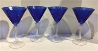 Stunning set of four crystal stemware glasses