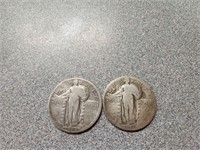Silver Standing Liberty quarters 1928D, and
