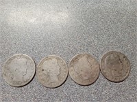 Silver Barber Quarters, 1900, 1899,1915D, and