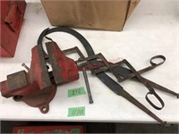 Small vise, ice tongs