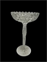 Tall EAPG crystal glass compote pedestal bowl