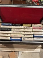 8 trac tapes with case