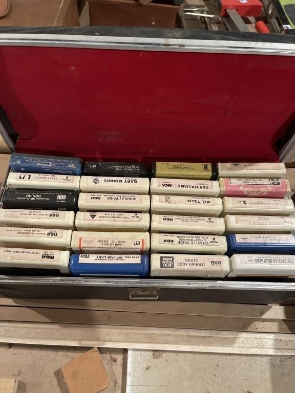8 trac tapes with case