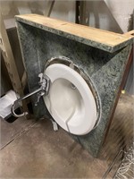 porcelain sink with wall mount cabinet