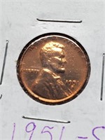 Better Grade 1951-S Wheat Penny Cleaned
