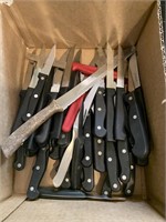 Box of assorted knives