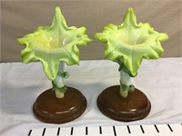 Jack in the pulpit yellow glass vases with