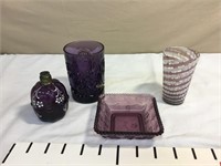 Antique purple glassware pieces