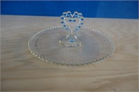 Vintage Glass Beaded Serving Tray with Handle