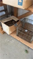 SET OF TIRE CHAINS AND STEEL MILK CRATE