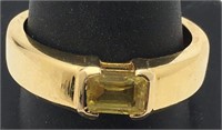 Men's 18k Gold And Yellow Sapphire Ring