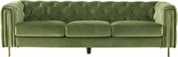 96"W Vintage Tufted Velvet Living Room Sofa,