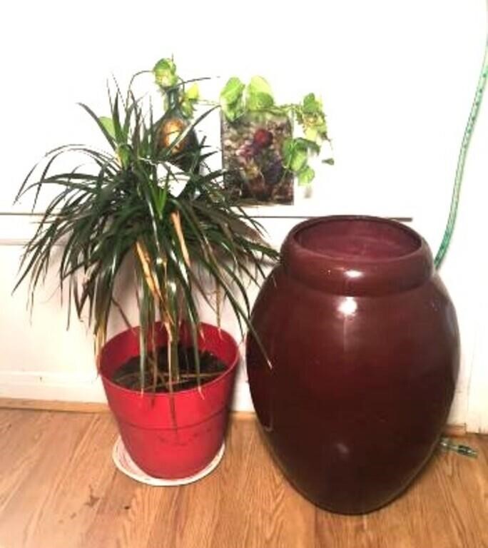 Brown Composite Floor Vase