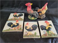 Resin Rooster Wall Plaques & Figurines - Note