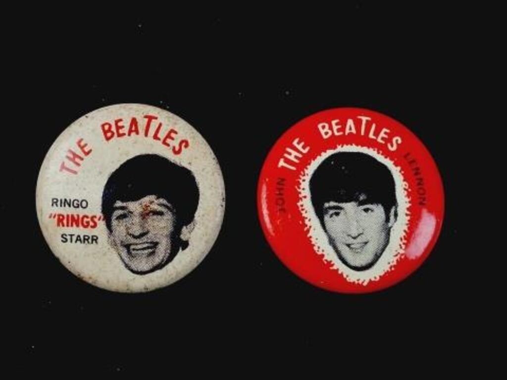 Vintage Beatles Pins: John Lennon & Ringo Starr
