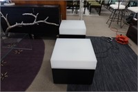 Pair of lucite wood Illuminated end tables