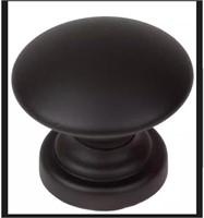 GlideRite 1 in. Dia Matte Black Round Convex Knob