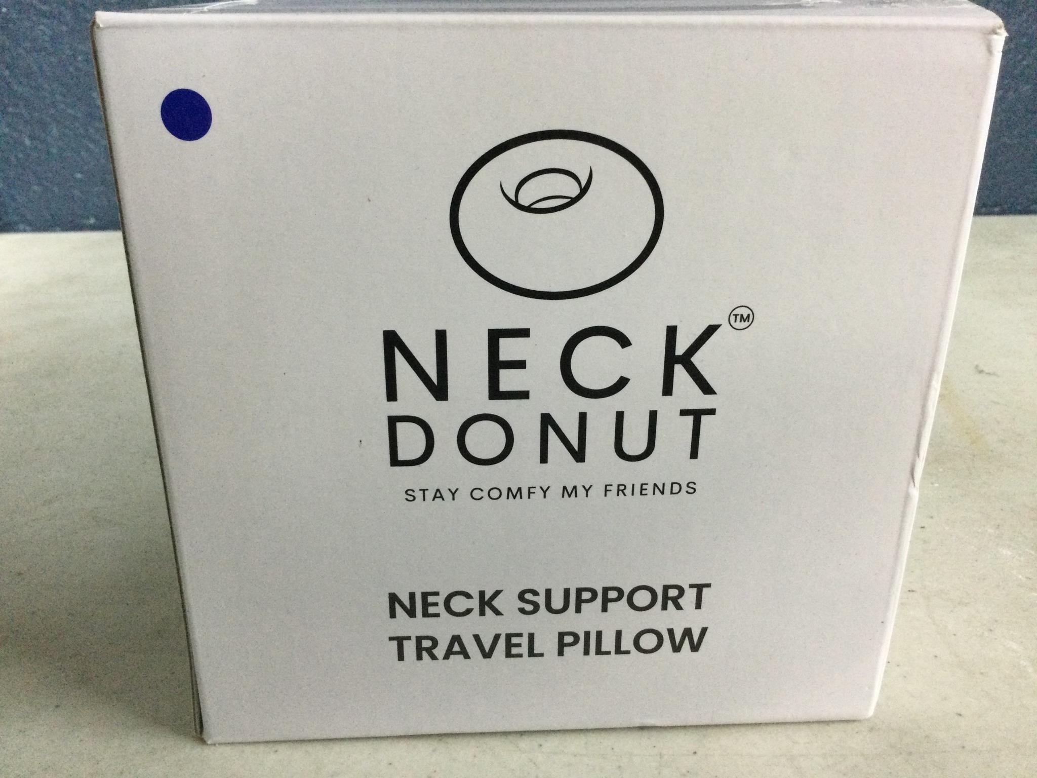 Blue neck support travel pillow