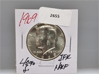 1969 40% Silver JFK Half $1 Dollar