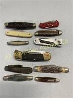 Eleven vintage knives, various brands, types, cond