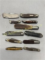 Eleven vintage knives, various brands, types, cond