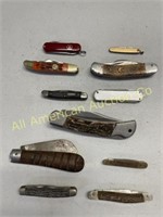 Eleven vintage knives, various brands, types, cond