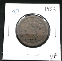 1852 LARGE CENT  VF