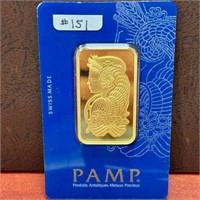 1 oz. 999.9 Gold Bar "Pamp Certified"