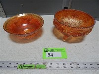 2 Carnival glass bowls