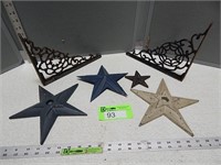 Antique shelf brackets and assorted stars