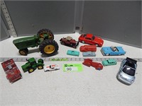 Assorted toy vehicles and tractors; some may be an