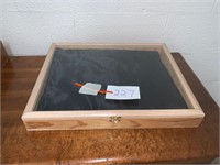 WOODEN AND GLASS DISPLAY CASE