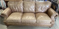 Ethan Allen Faux Leather Sofa